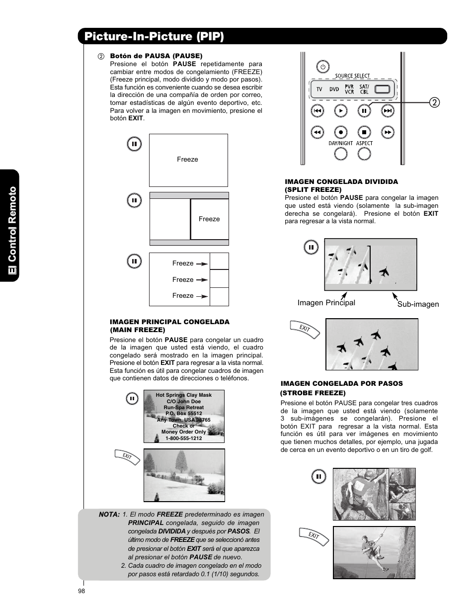Picture- in-picture (pip) | Hitachi L42V651 User Manual | Page 98 / 150