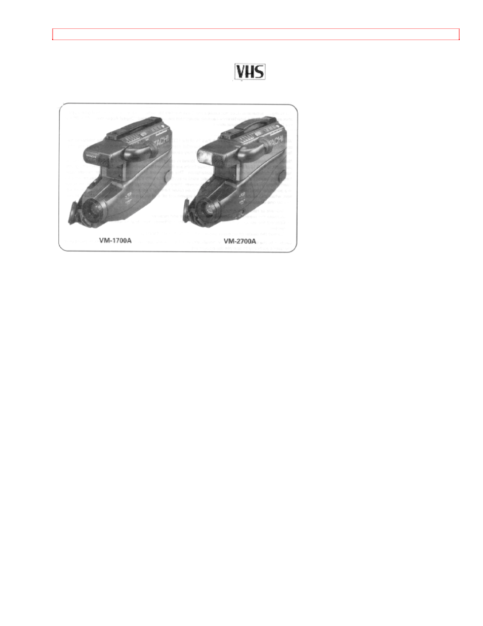 Hitachi VM-1700A User Manual | 68 pages