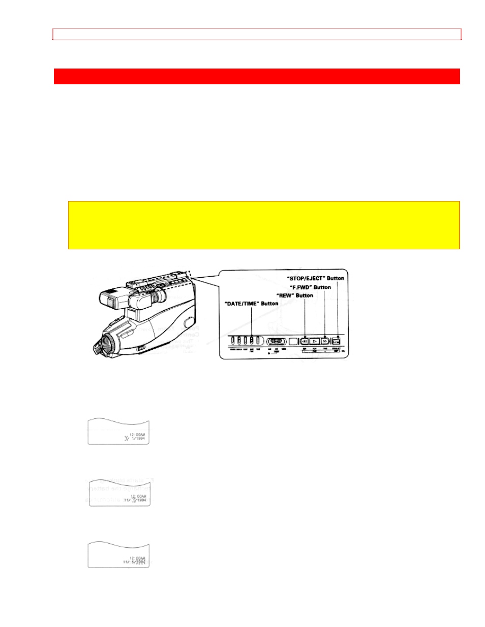 Date/time setting | Hitachi VM-1700A User Manual | Page 30 / 68