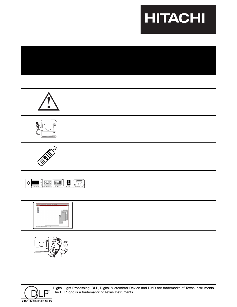 Hitachi 55DMX01W User Manual | 92 pages