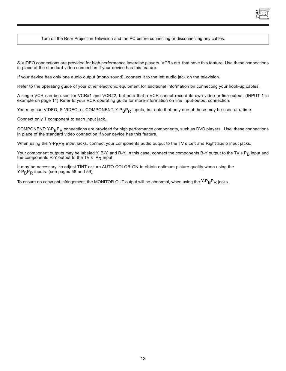 Tips on rear panel connections | Hitachi 55DMX01W User Manual | Page 13 / 92