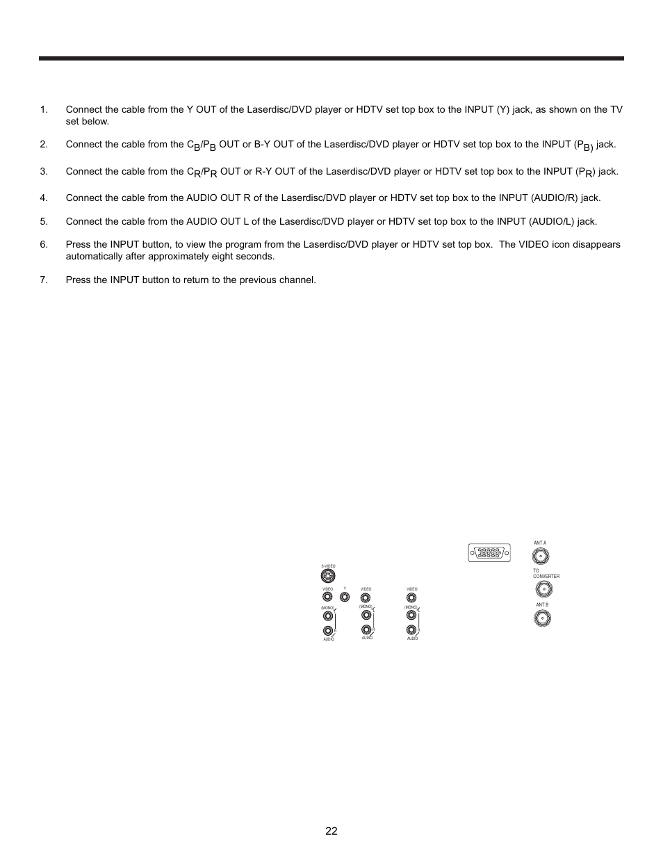 Connecting external video sources | Hitachi 55DMX01W User Manual | Page 22 / 92