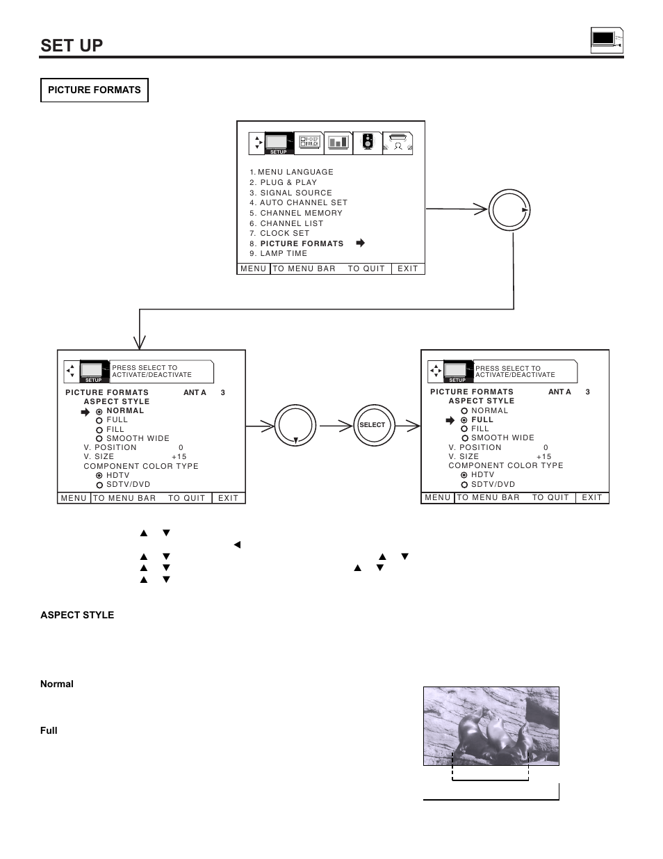 Set up | Hitachi 55DMX01W User Manual | Page 47 / 92