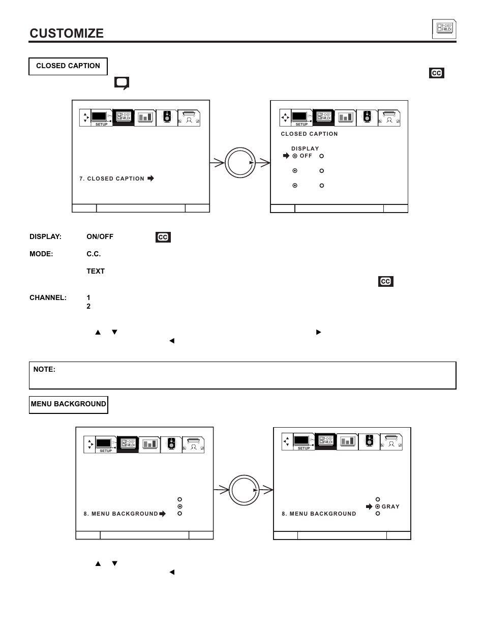 Customize | Hitachi 55DMX01W User Manual | Page 57 / 92