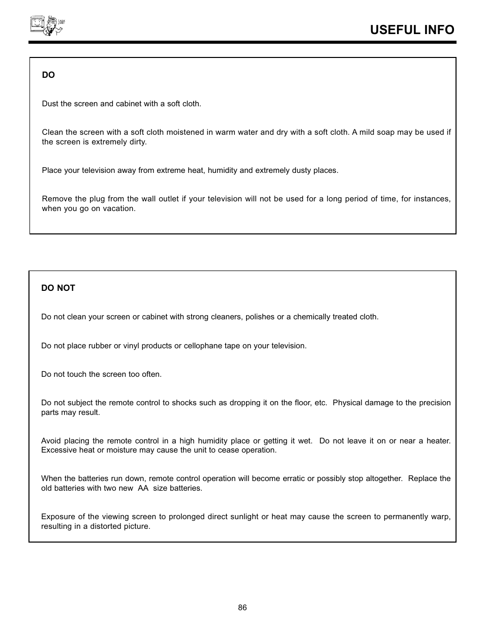 Useful info | Hitachi 55DMX01W User Manual | Page 86 / 92