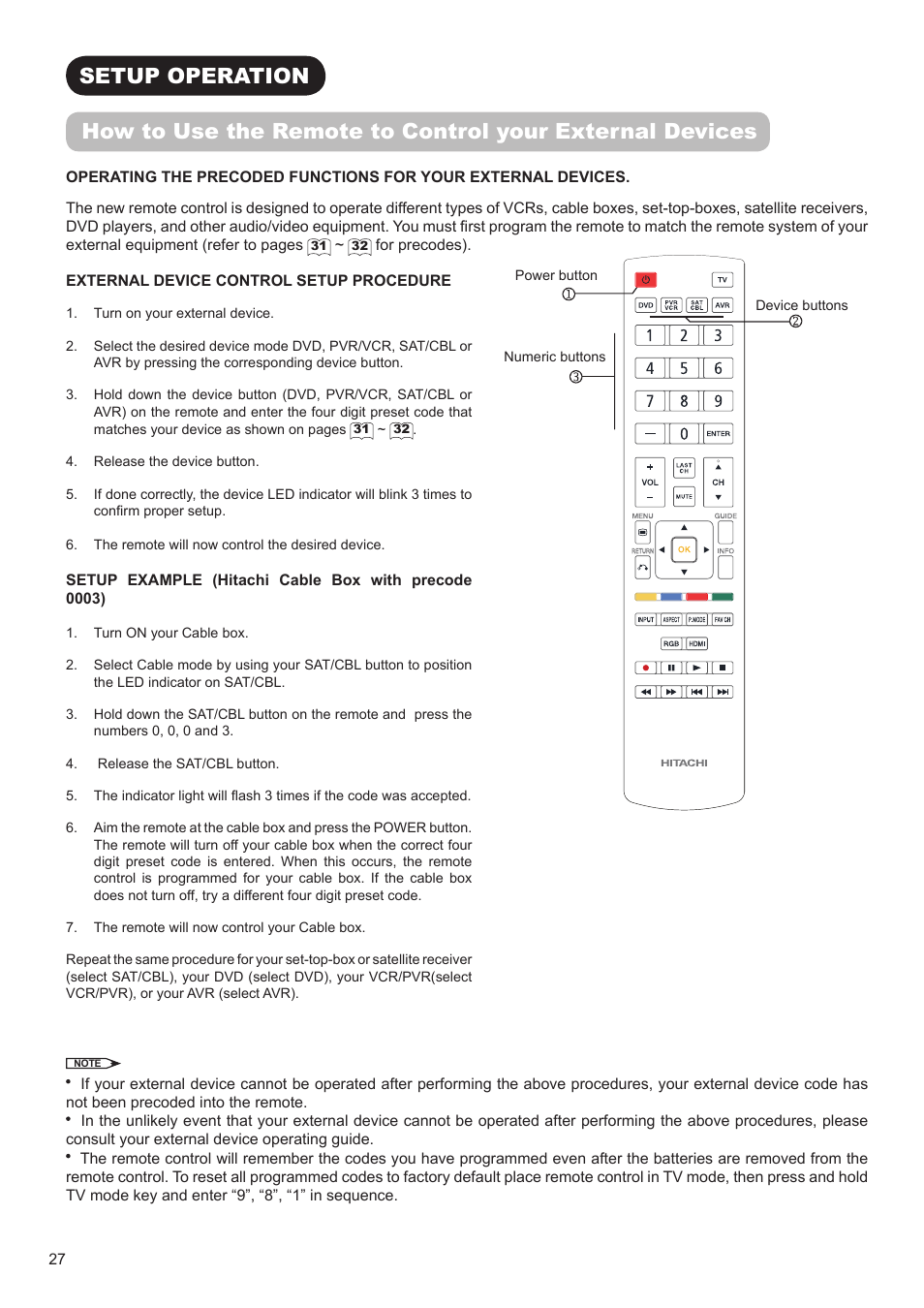Hitachi ULTRAVISION UT32S402 User Manual | Page 28 / 55