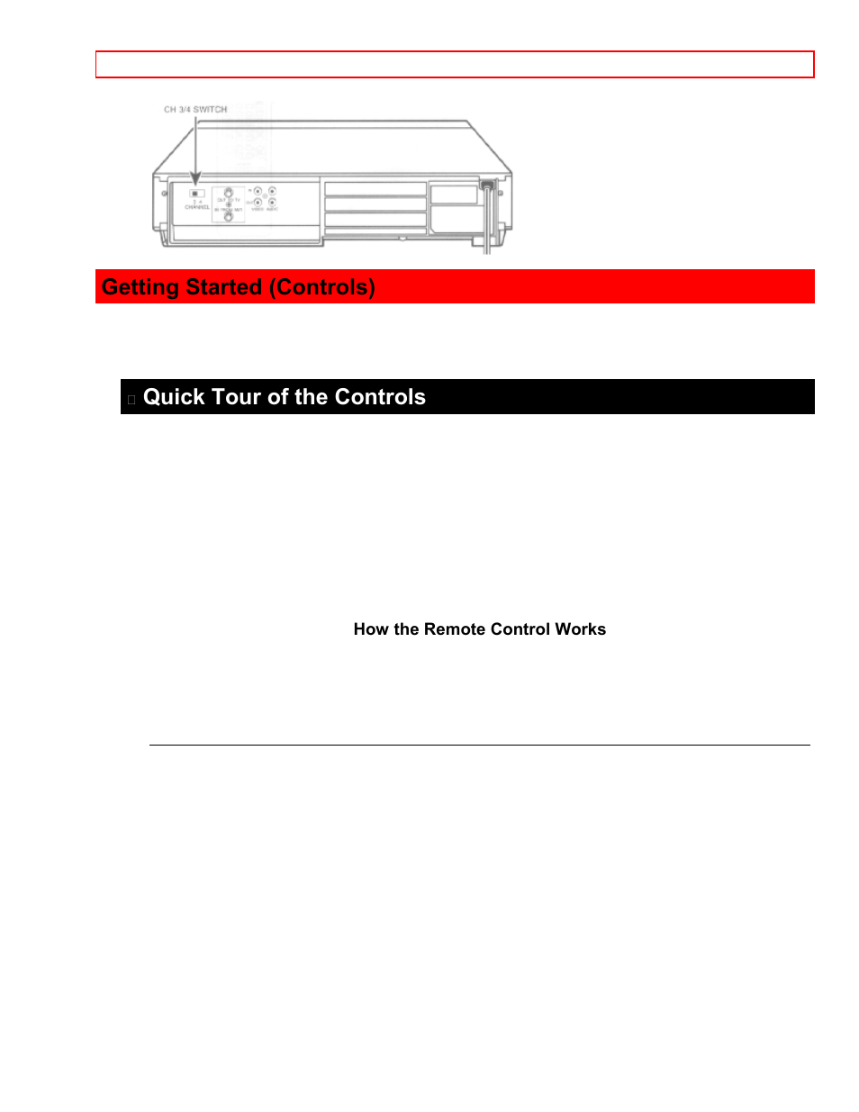 Getting started (controls), Quick tour of the controls | Hitachi VT-M181A User Manual | Page 14 / 43