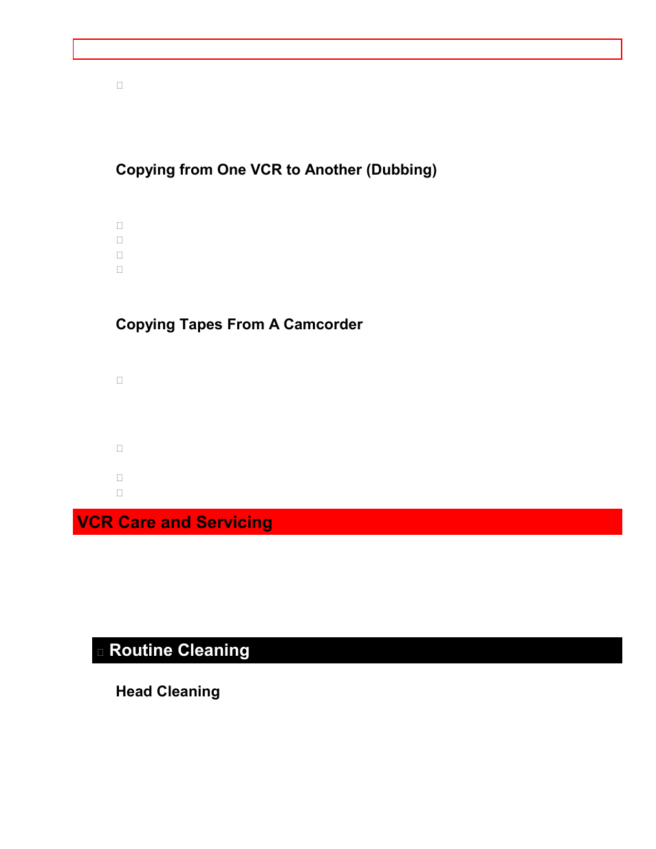 Vcr care and servicing, Routine cleaning, Head cleaning | Hitachi VT-M181A User Manual | Page 39 / 43