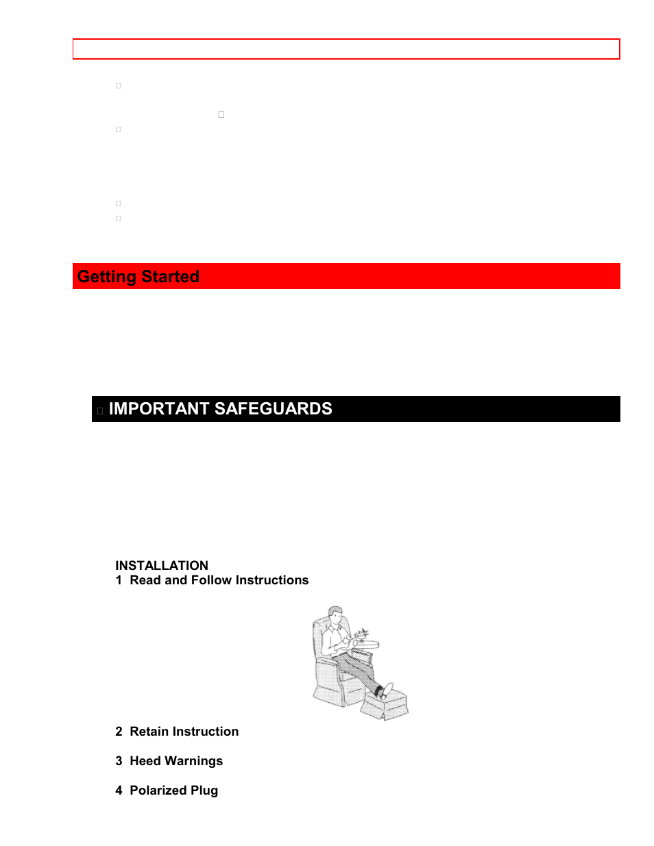 Getting started, Important safeguards | Hitachi VT-M181A User Manual | Page 5 / 43