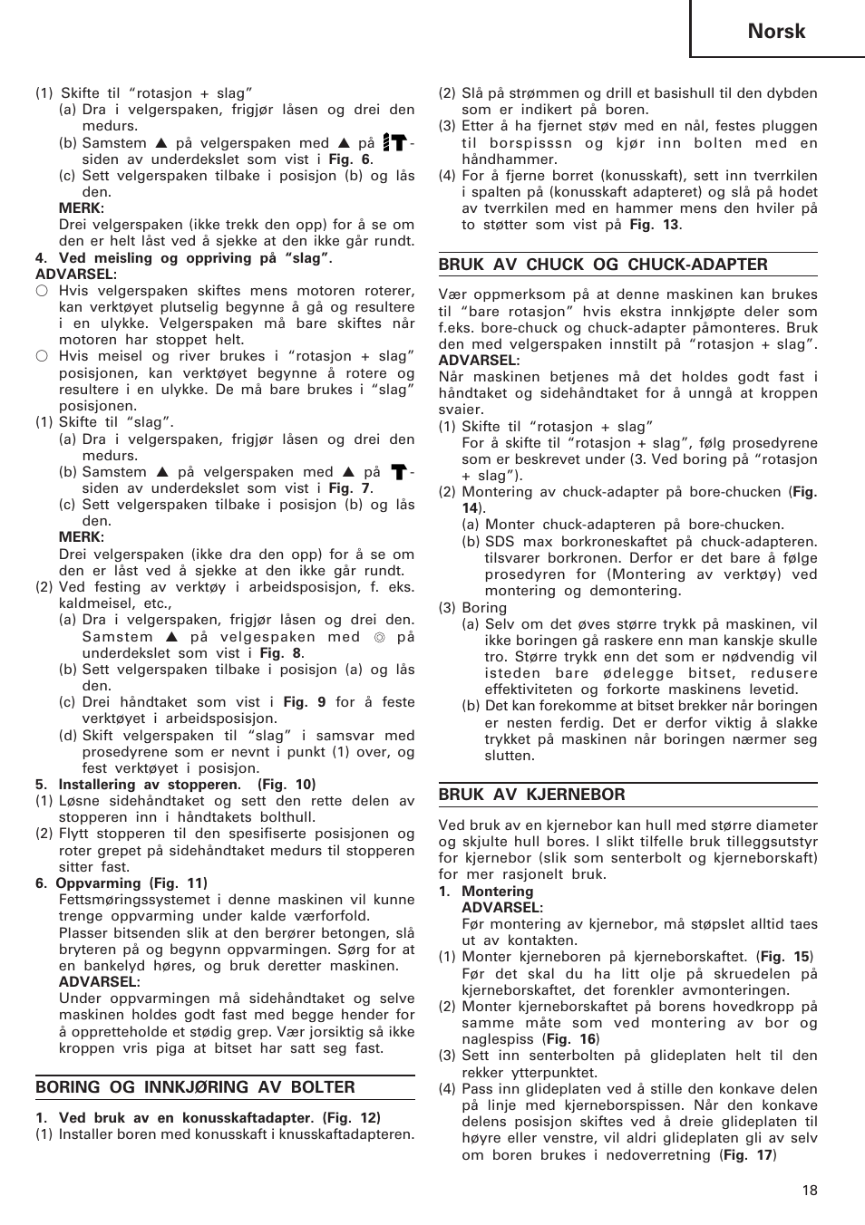 Norsk | Hitachi DH40MB User Manual | Page 19 / 34