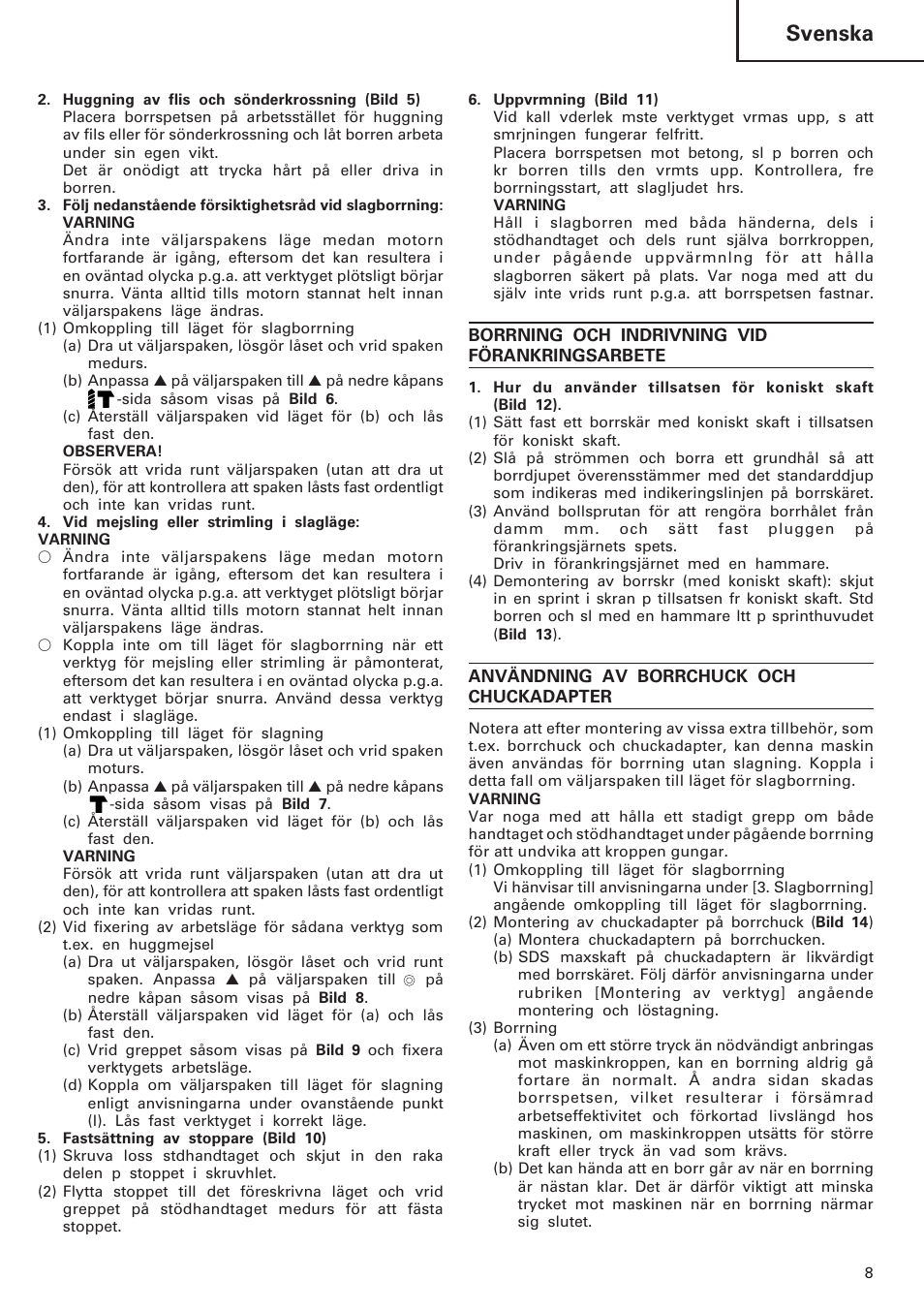 Svenska | Hitachi DH40MB User Manual | Page 9 / 34