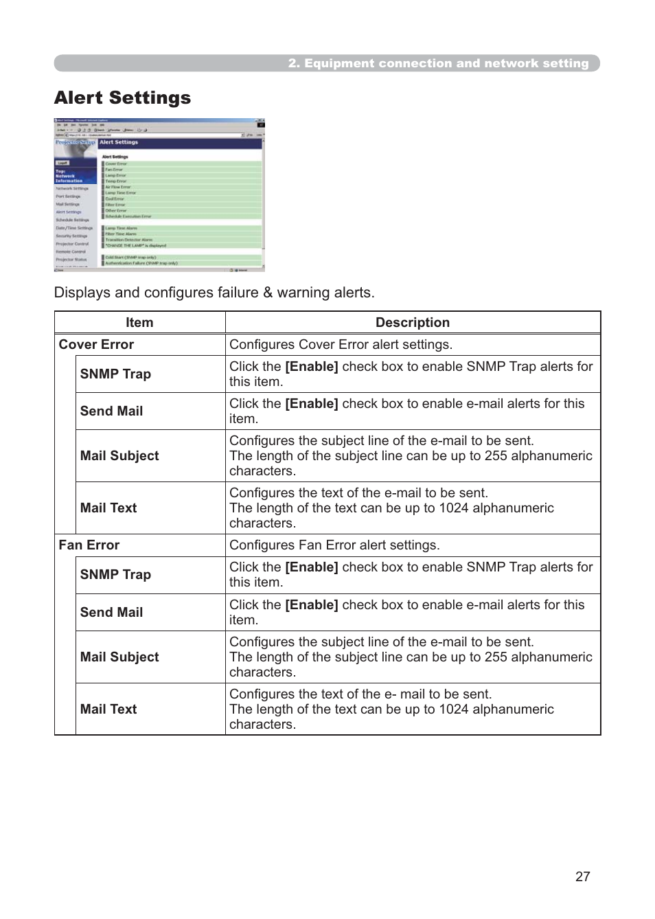 Alert settings | Hitachi CP-X268AWF User Manual | Page 106 / 163