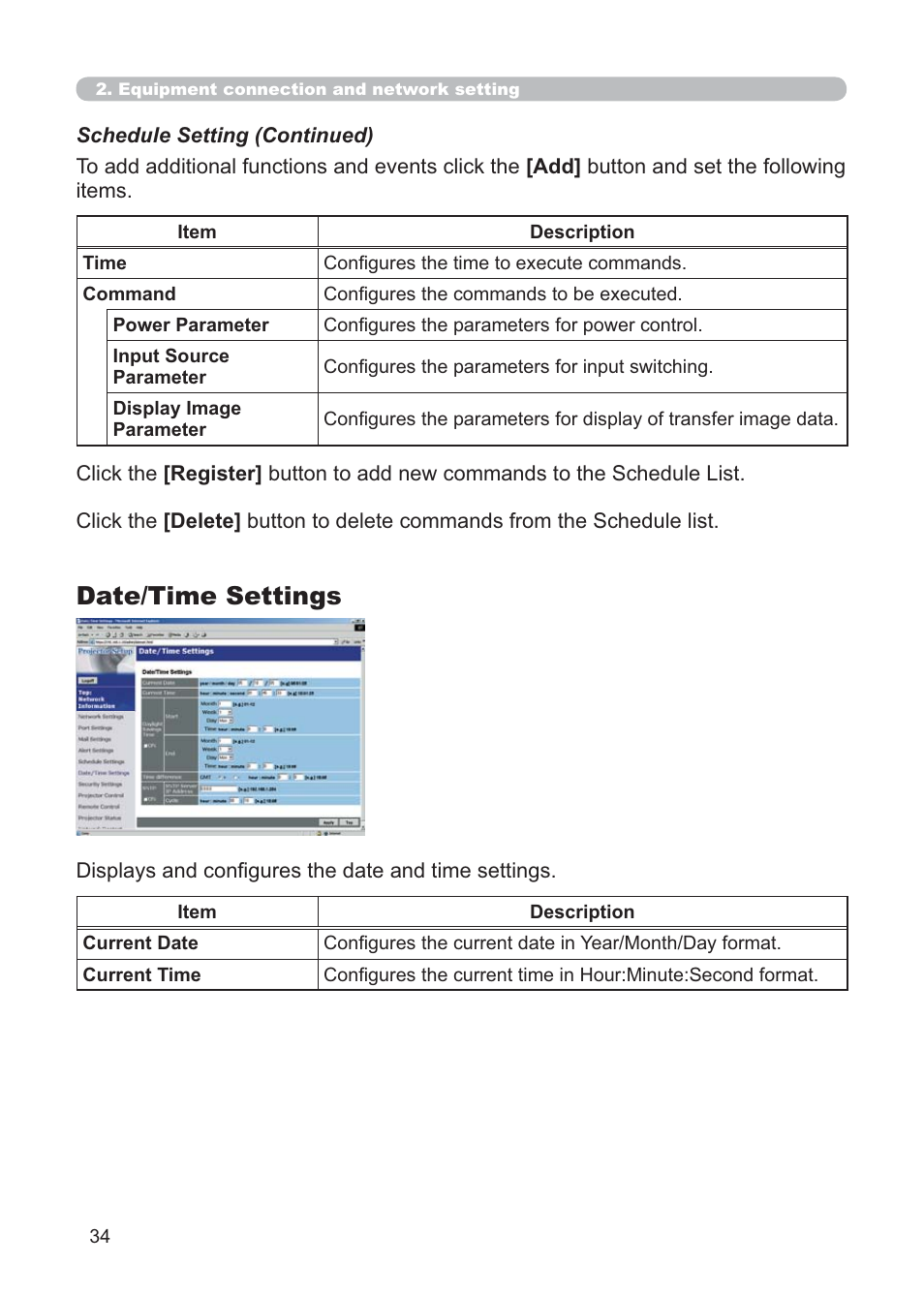 Date/time settings | Hitachi CP-X268AWF User Manual | Page 113 / 163