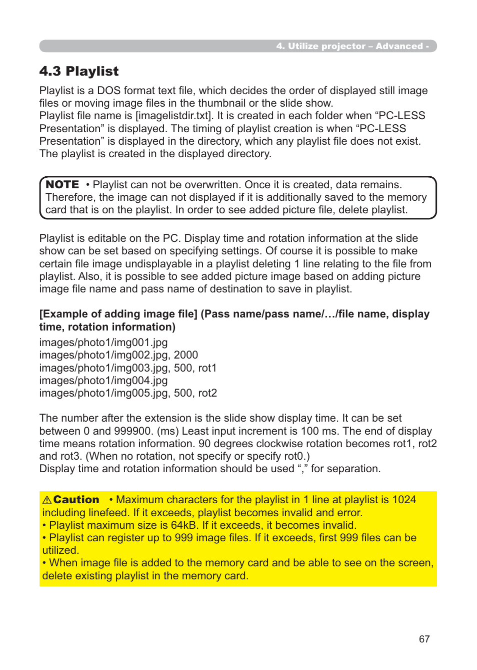 3 playlist | Hitachi CP-X268AWF User Manual | Page 146 / 163
