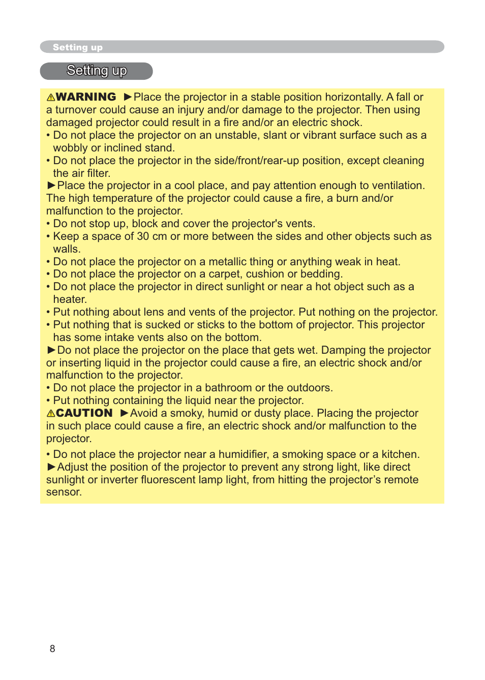 Setting up | Hitachi CP-X268AWF User Manual | Page 17 / 163
