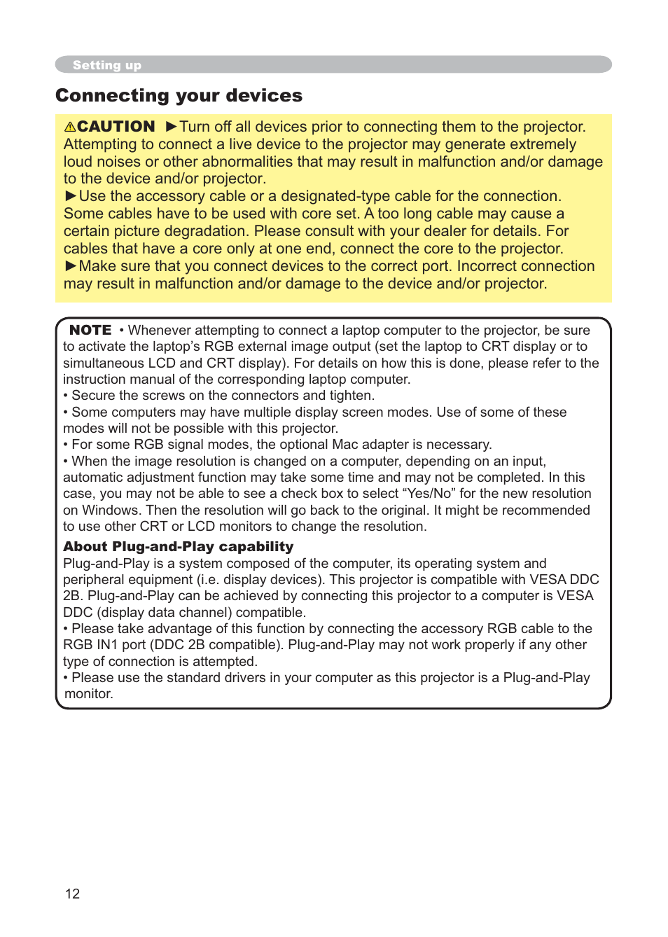Connecting your devices | Hitachi CP-X268AWF User Manual | Page 21 / 163