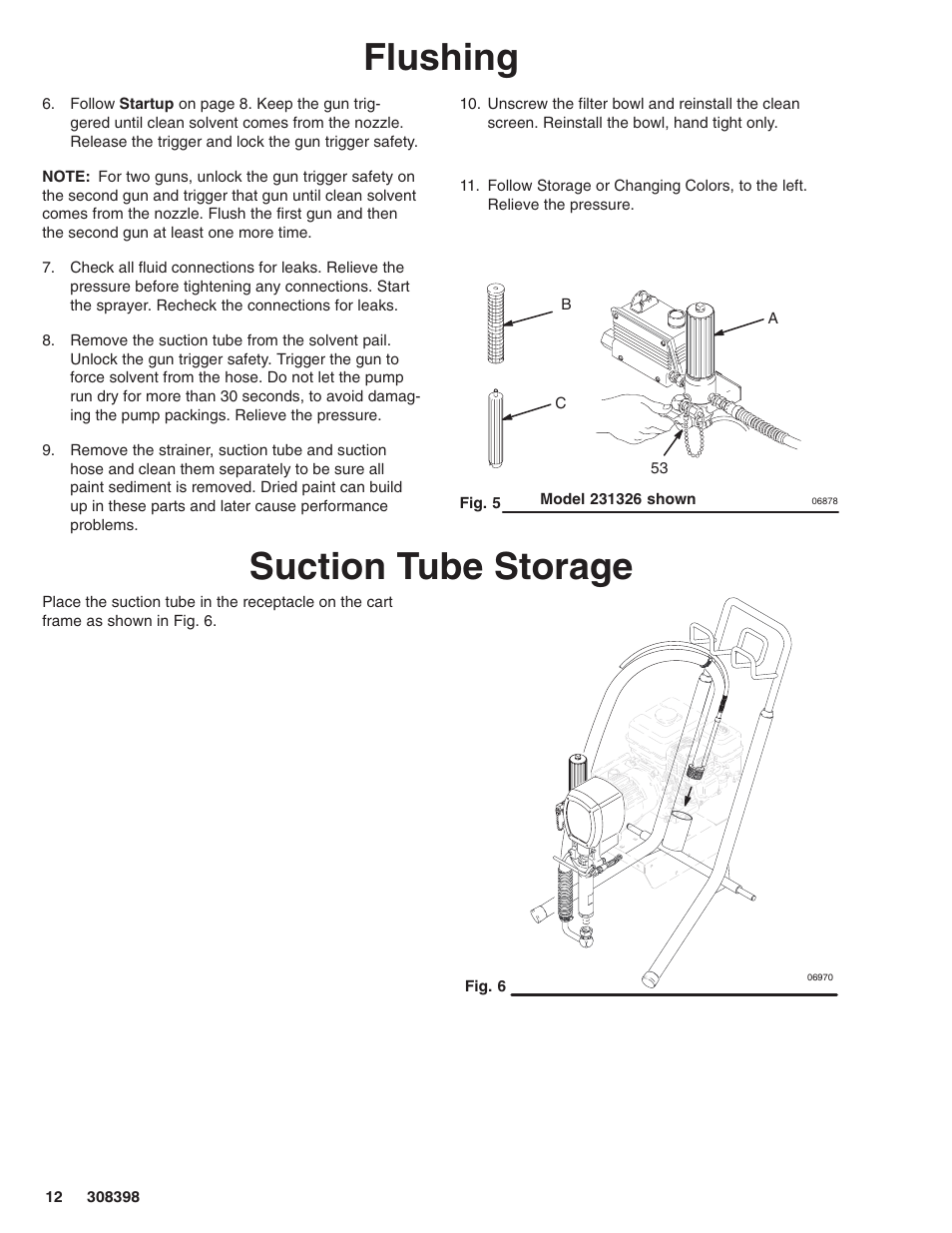 Flushing, Suction tube storage | Hitachi GM7000 231327 User Manual | Page 12 / 36