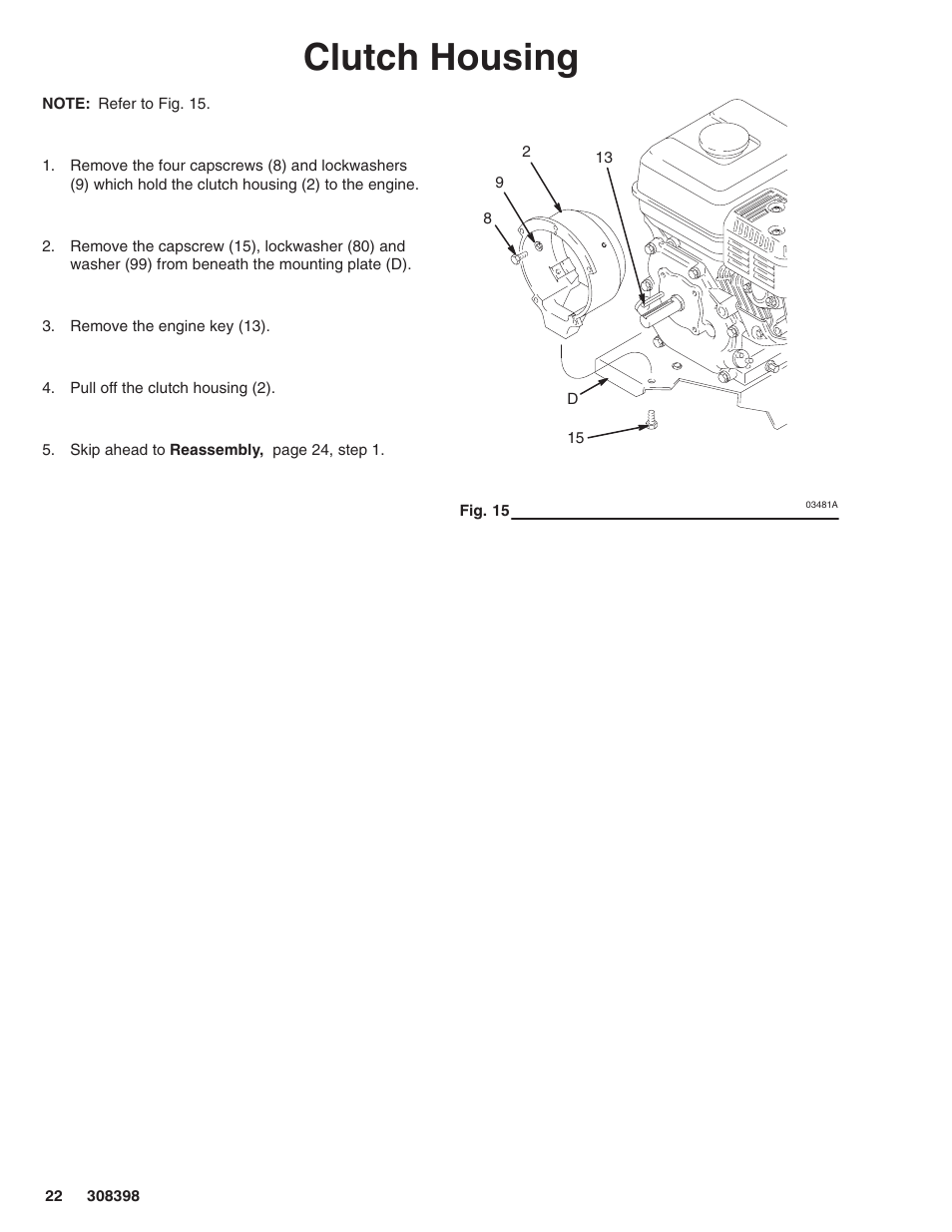 Clutch housing | Hitachi GM7000 231327 User Manual | Page 22 / 36