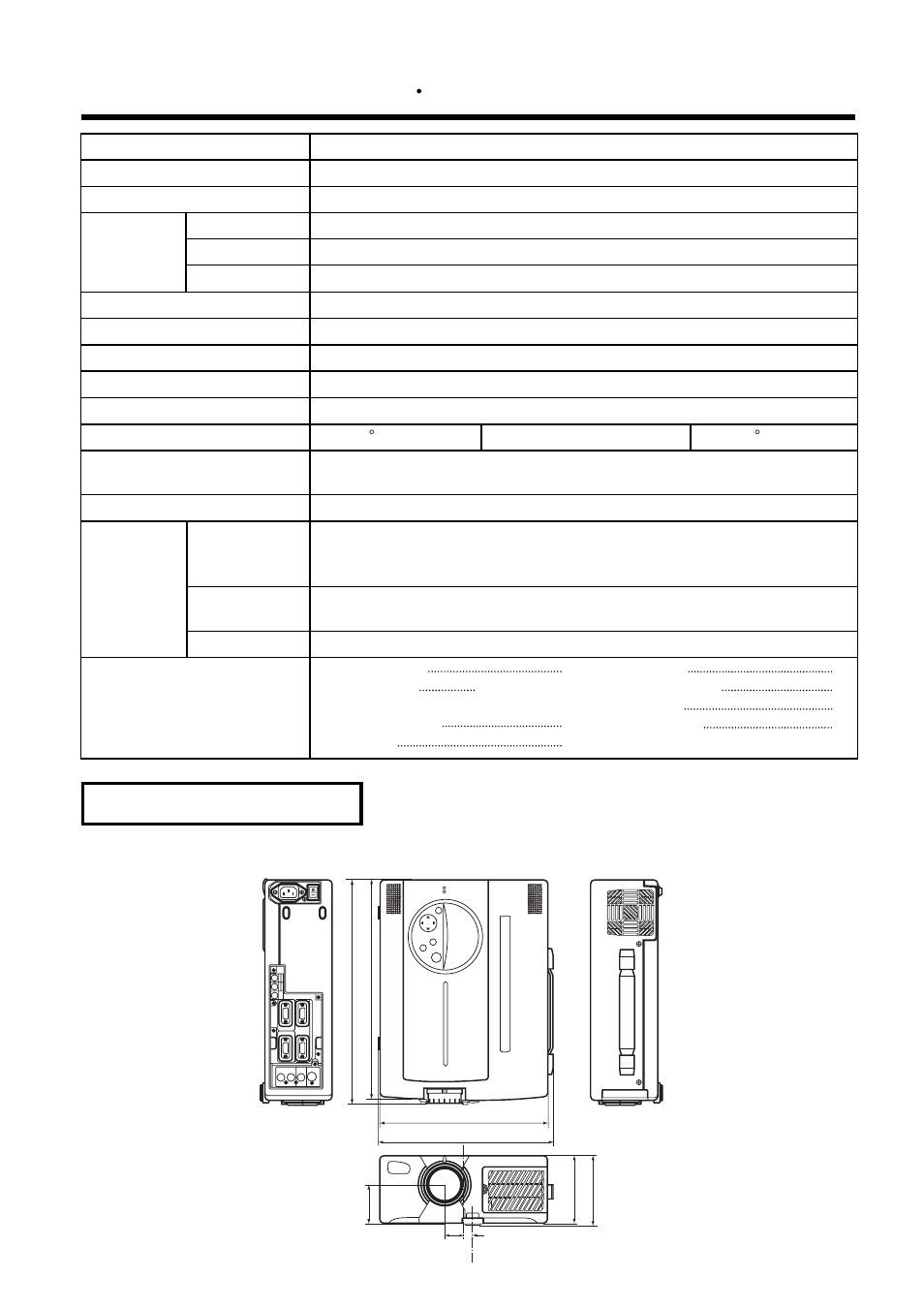 Specifications, Dimension diagram | Hitachi CP-S840W/E User Manual | Page 34 / 34
