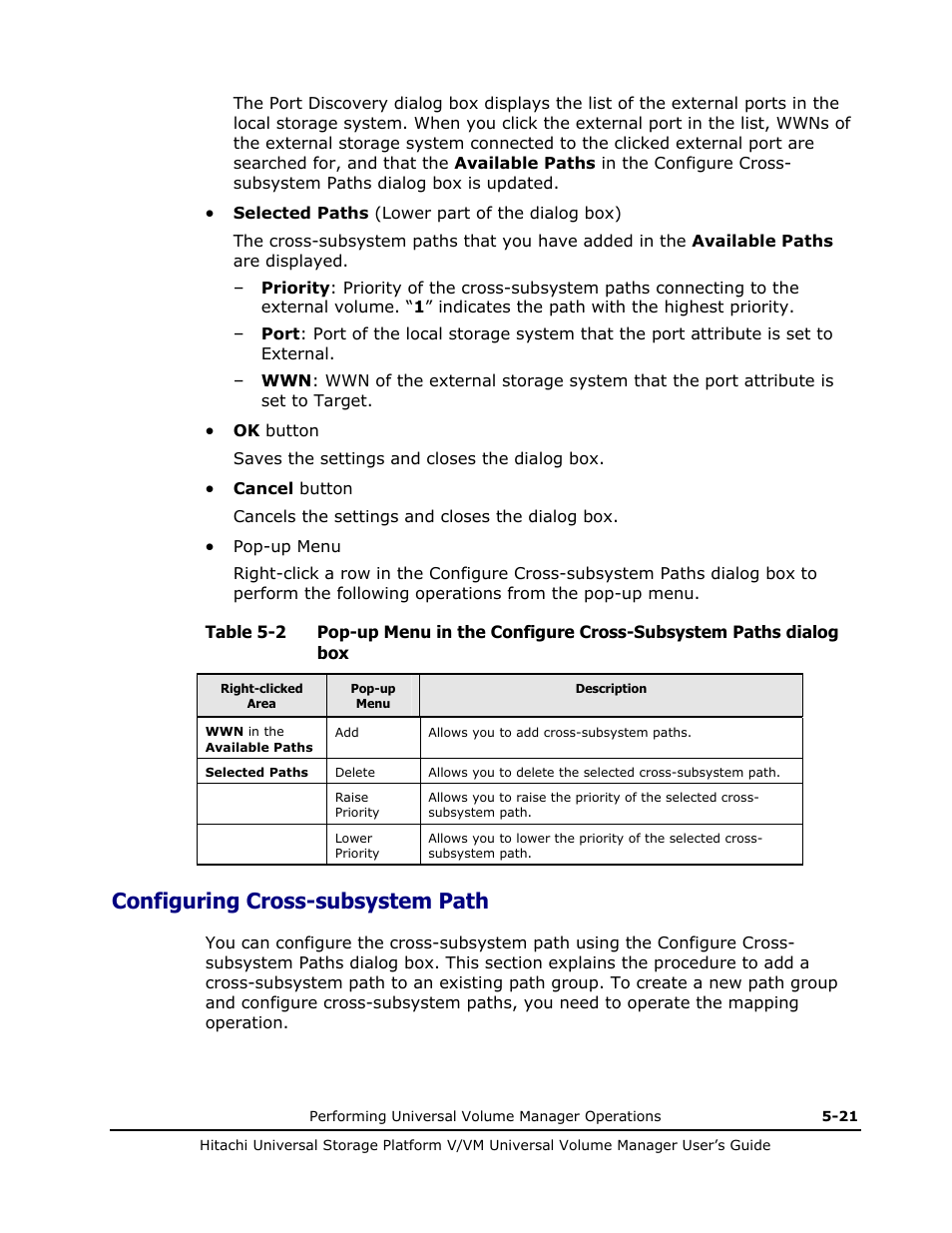 Configuring cross-subsystem path, Configuring cross-subsystem path -21 | Hitachi MK-96RD626-07 User Manual | Page 113 / 205