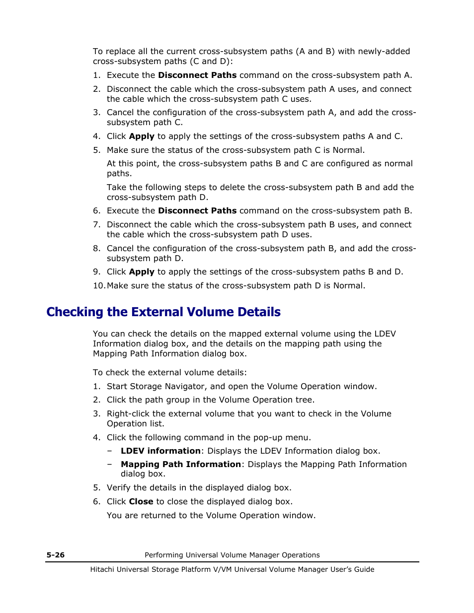 Checking the external volume details, Checking the external volume details -26, Ldev information | Hitachi MK-96RD626-07 User Manual | Page 118 / 205