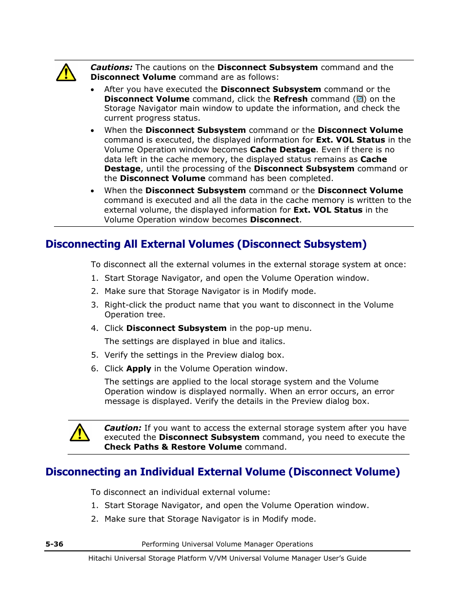 Disconnect volume | Hitachi MK-96RD626-07 User Manual | Page 128 / 205