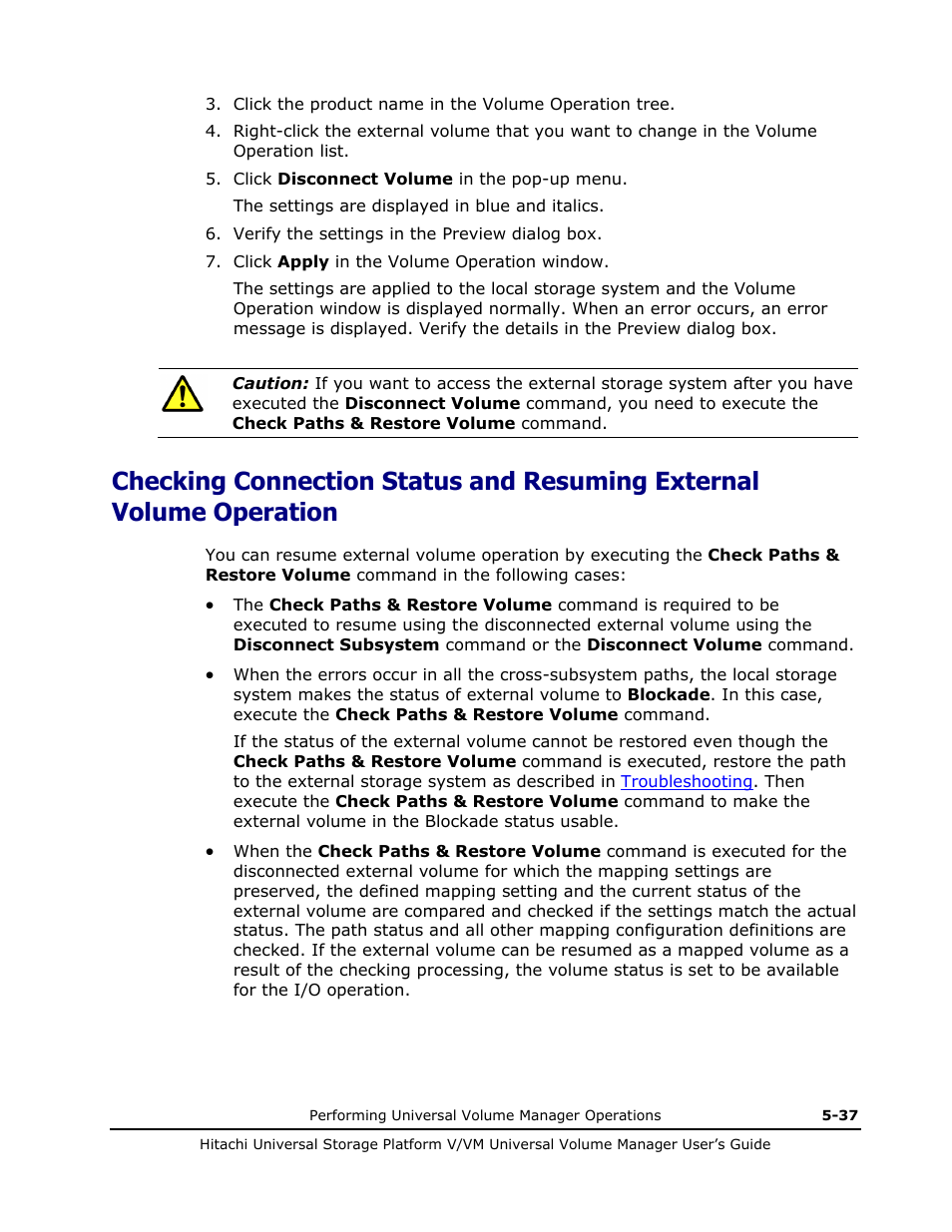 Check paths & restore volume | Hitachi MK-96RD626-07 User Manual | Page 129 / 205