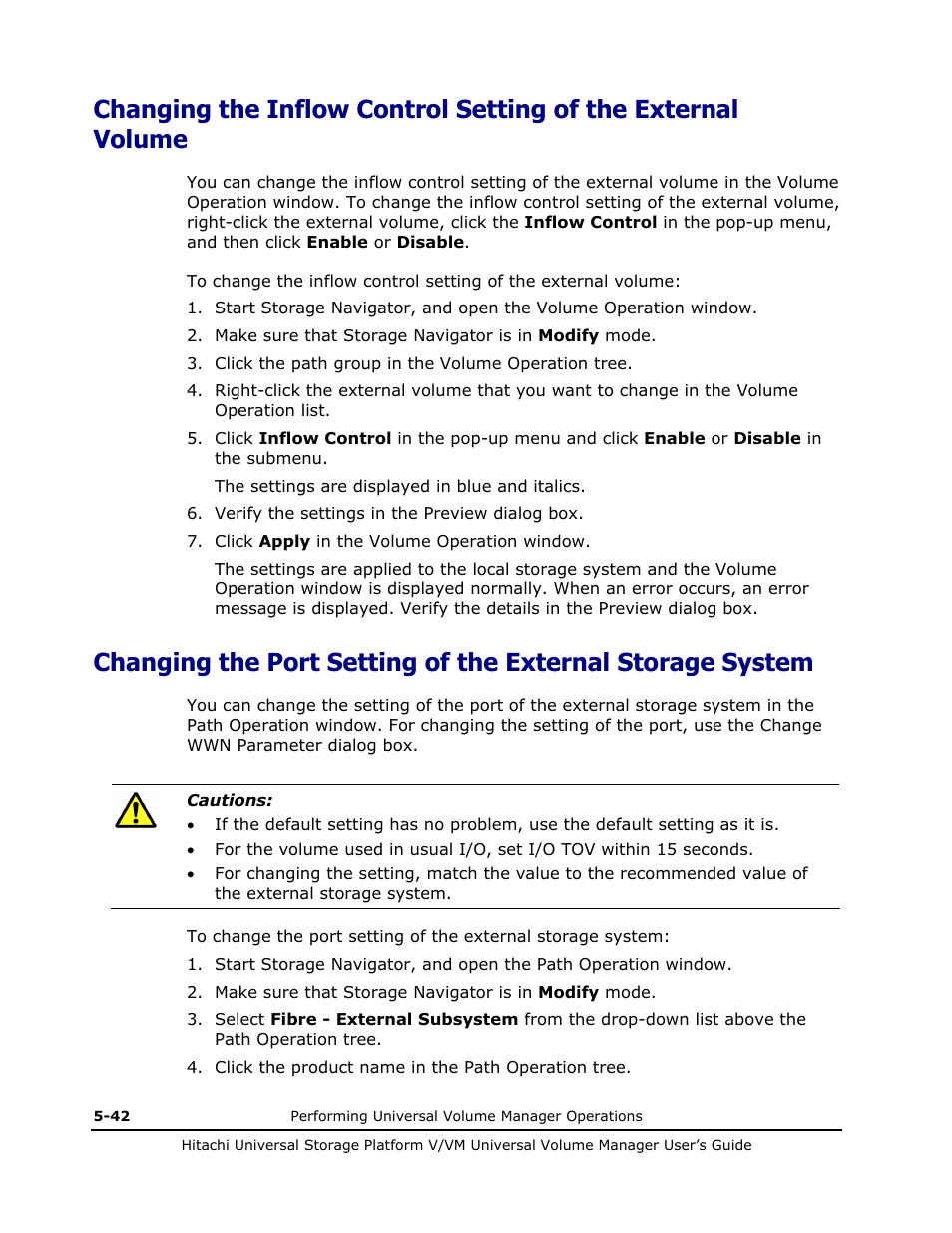Inflow control, Change wwn parameter | Hitachi MK-96RD626-07 User Manual | Page 134 / 205