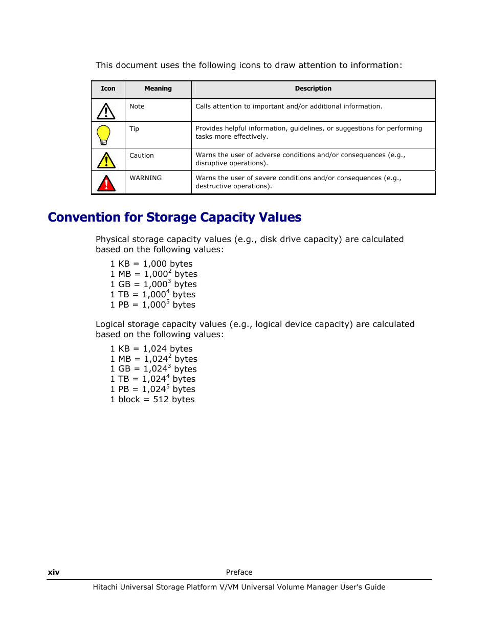 Convention for storage capacity values | Hitachi MK-96RD626-07 User Manual | Page 14 / 205