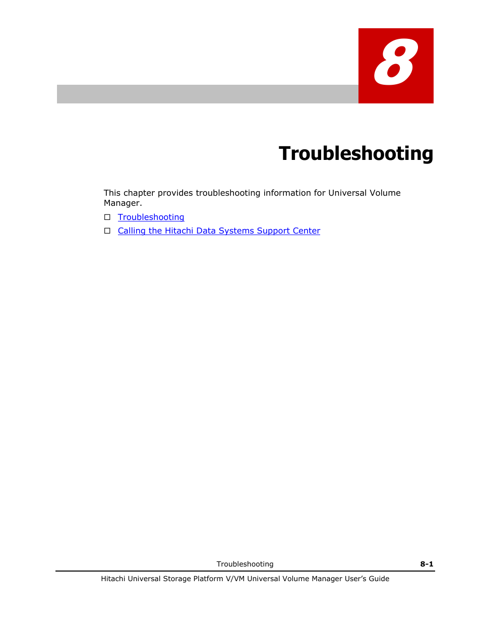 Troubleshooting, Troubleshooting -1 | Hitachi MK-96RD626-07 User Manual | Page 161 / 205