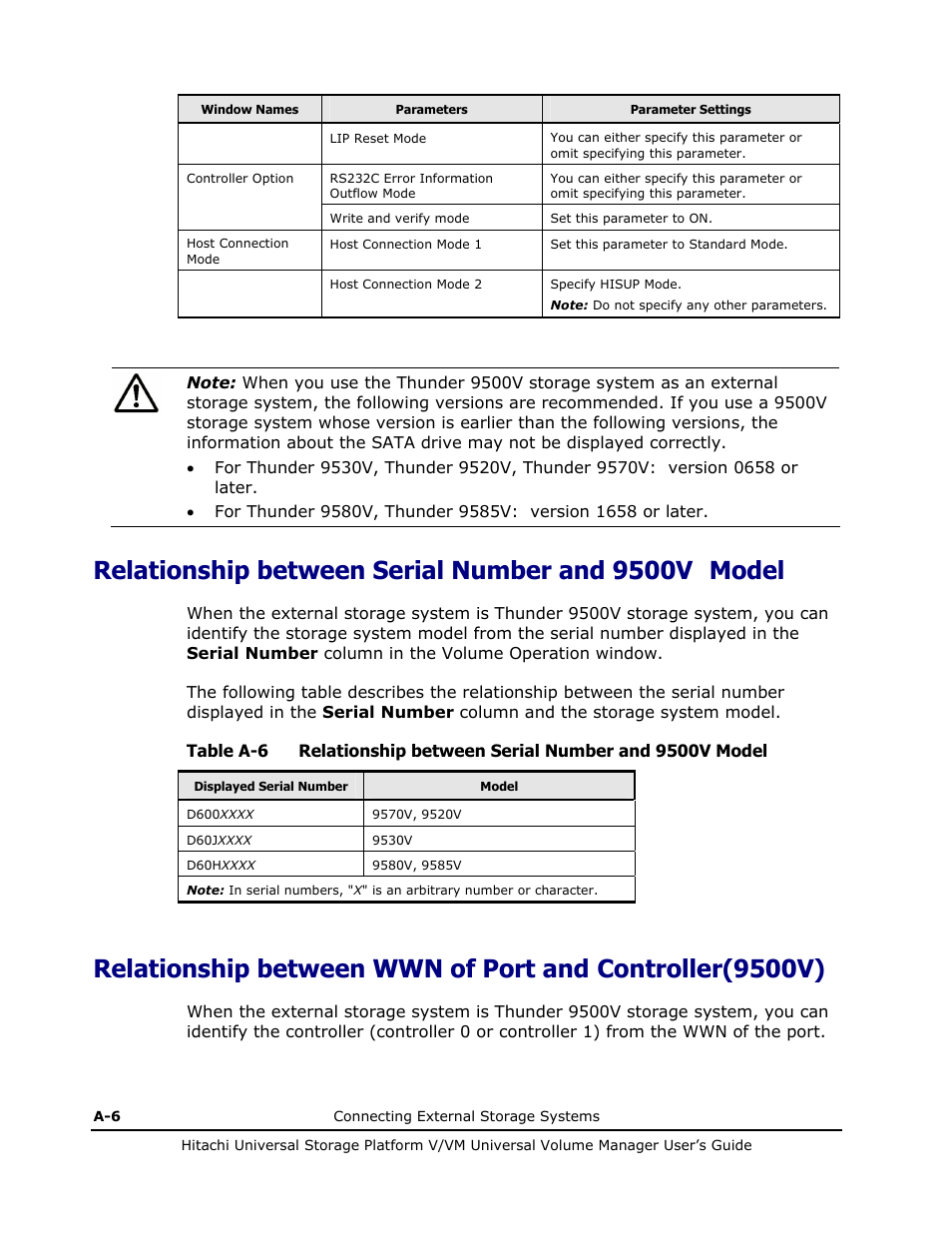 Relationship between serial number and 9500v model | Hitachi MK-96RD626-07 User Manual | Page 172 / 205