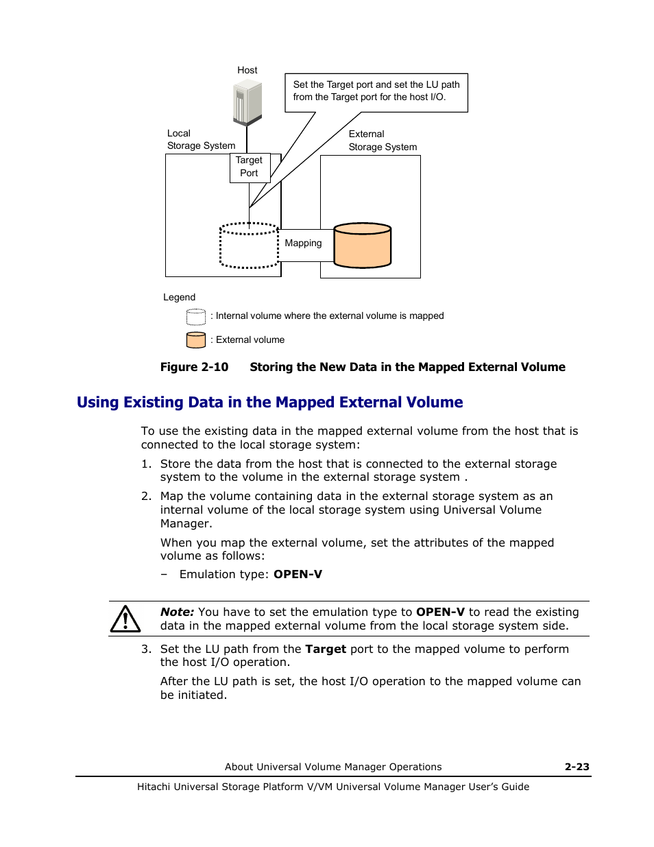 Using existing data in the mapped external volume | Hitachi MK-96RD626-07 User Manual | Page 43 / 205