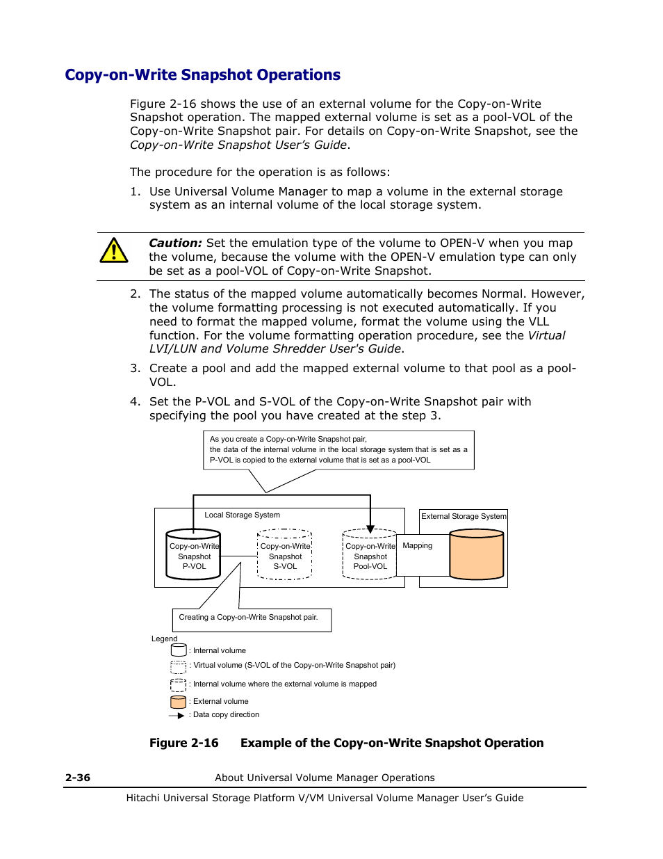 Copy-on-write snapshot operations, Copy-on-write snapshot operations -36, T, see | Copy-on-write, Snapshot operations | Hitachi MK-96RD626-07 User Manual | Page 56 / 205