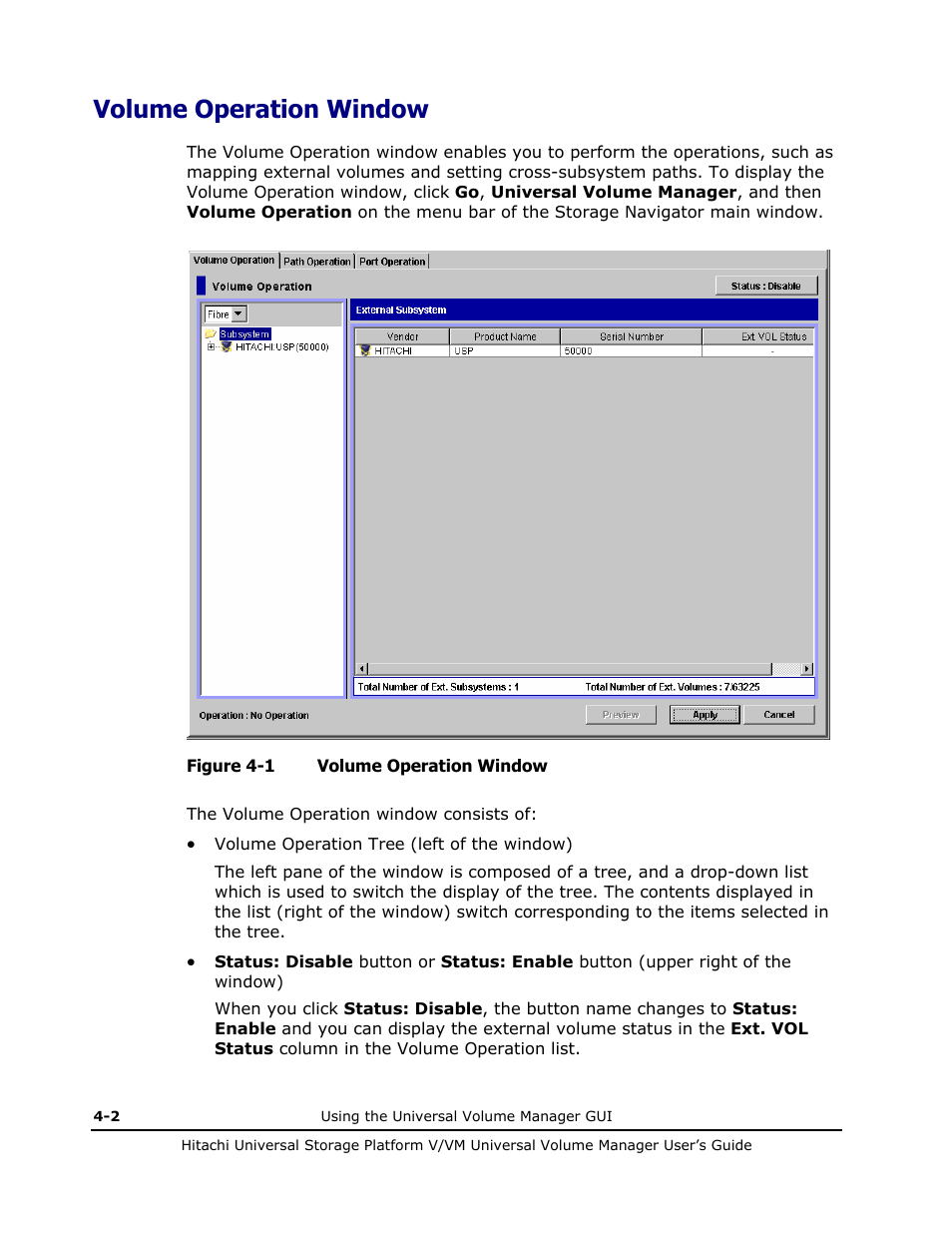 Volume operation window, Volume operation window -2 | Hitachi MK-96RD626-07 User Manual | Page 72 / 205
