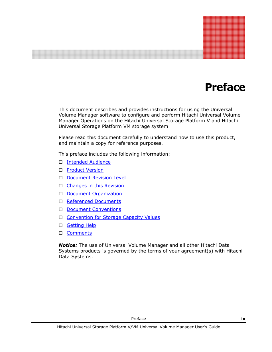 Preface | Hitachi MK-96RD626-07 User Manual | Page 9 / 205