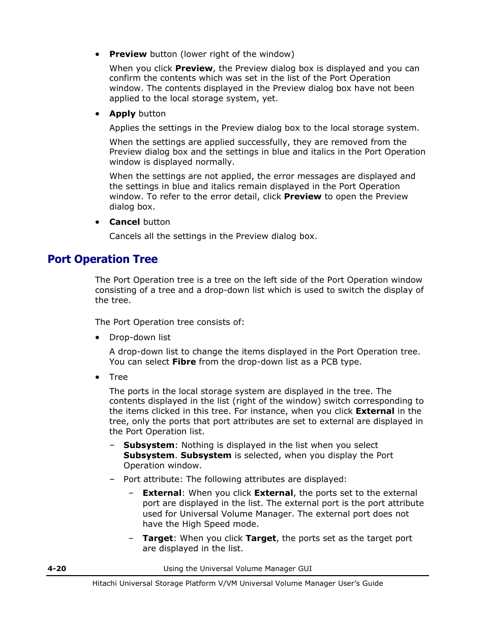 Port operation tree, Port operation tree -20 | Hitachi MK-96RD626-07 User Manual | Page 90 / 205