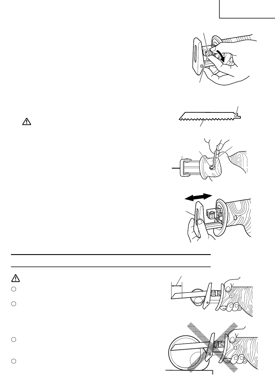 How to use the cordless reciprocating saw | Hitachi CR 18DMR User Manual | Page 23 / 96
