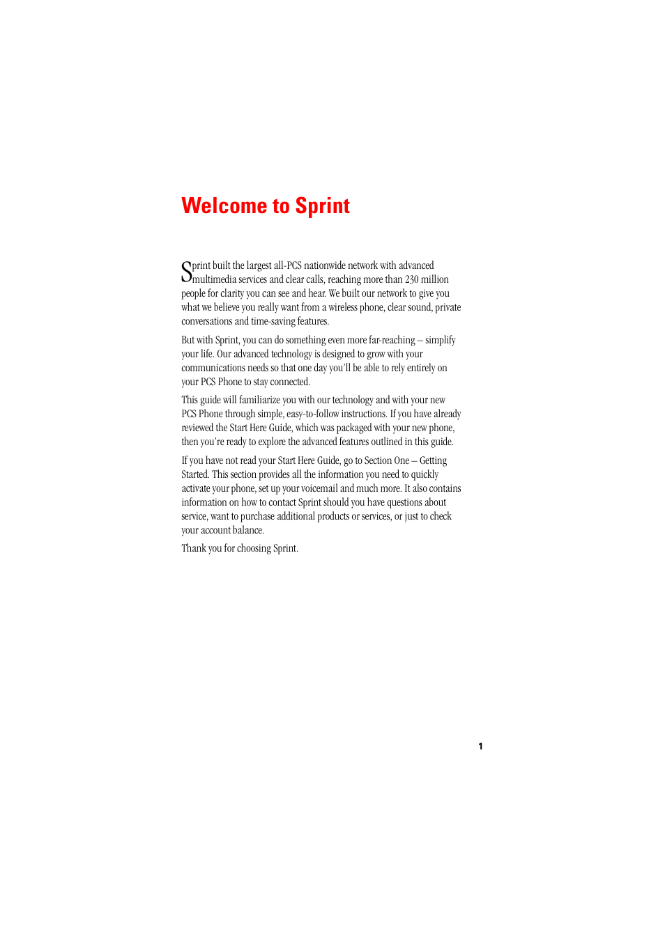 Welcome to sprint | Hitachi SINGLE-BAND PCS PHONE SH-P300 User Manual | Page 10 / 455