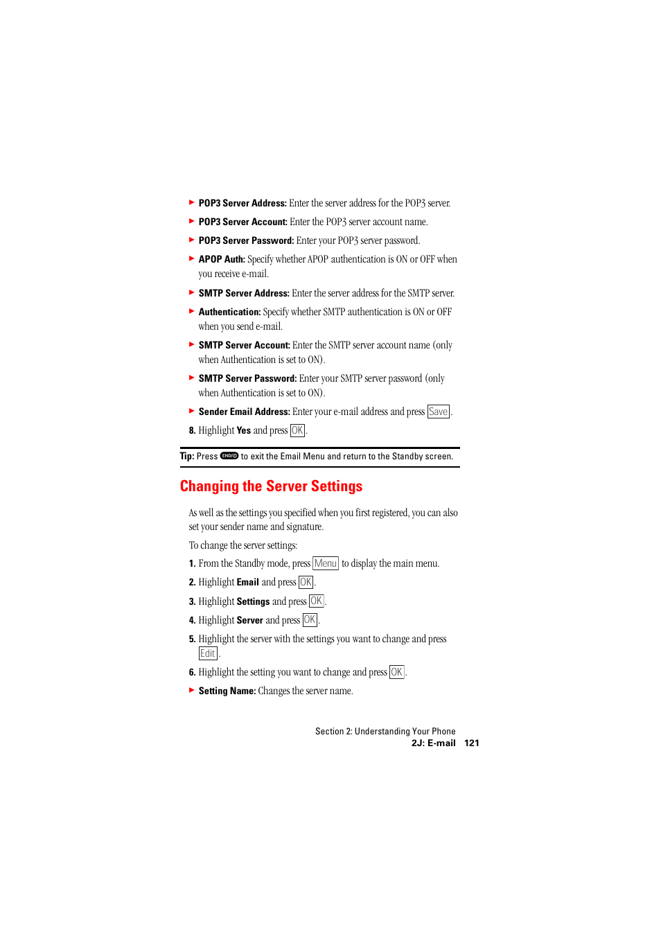 Changing the server settings | Hitachi SINGLE-BAND PCS PHONE SH-P300 User Manual | Page 130 / 455