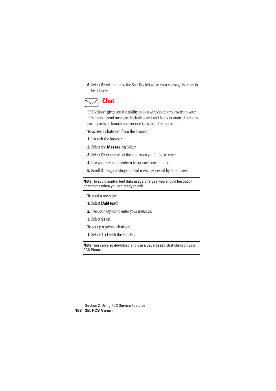 Chat | Hitachi SINGLE-BAND PCS PHONE SH-P300 User Manual | Page 177 / 455