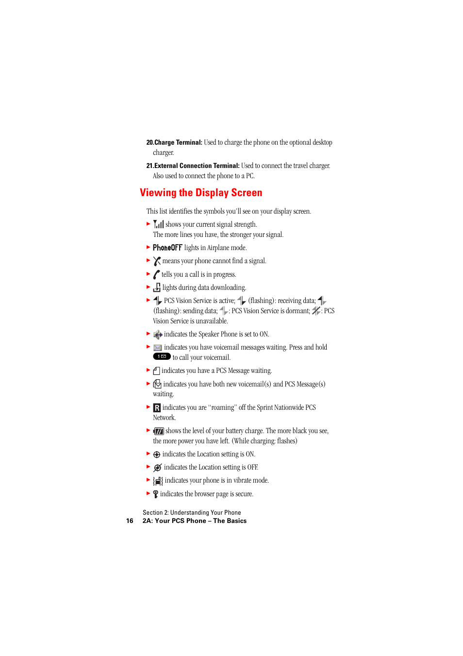 Viewing the display screen | Hitachi SINGLE-BAND PCS PHONE SH-P300 User Manual | Page 25 / 455