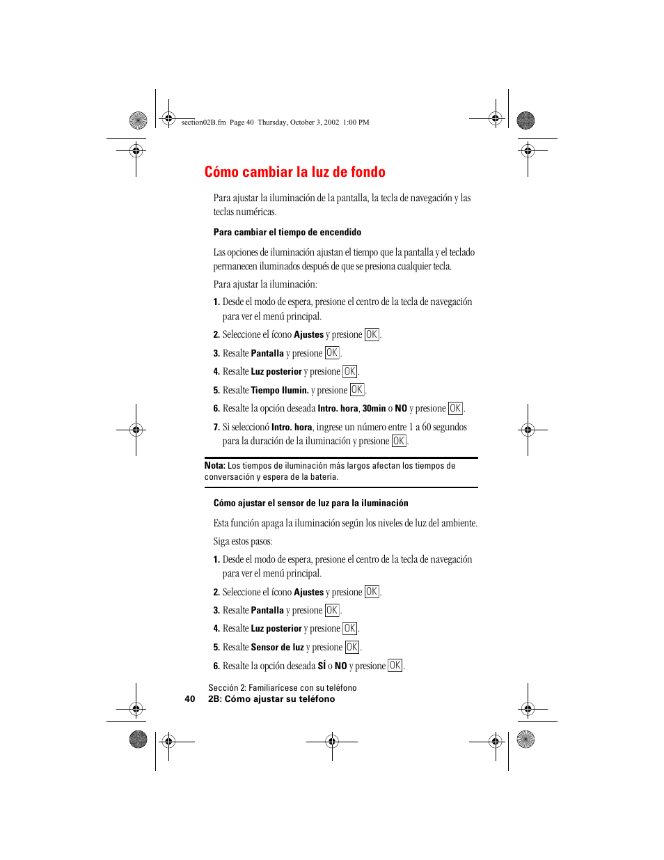 Cómo cambiar la luz de fondo | Hitachi SINGLE-BAND PCS PHONE SH-P300 User Manual | Page 275 / 455