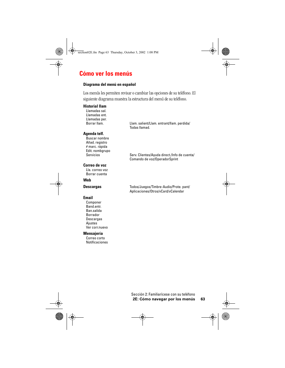 Cómo ver los menús | Hitachi SINGLE-BAND PCS PHONE SH-P300 User Manual | Page 298 / 455