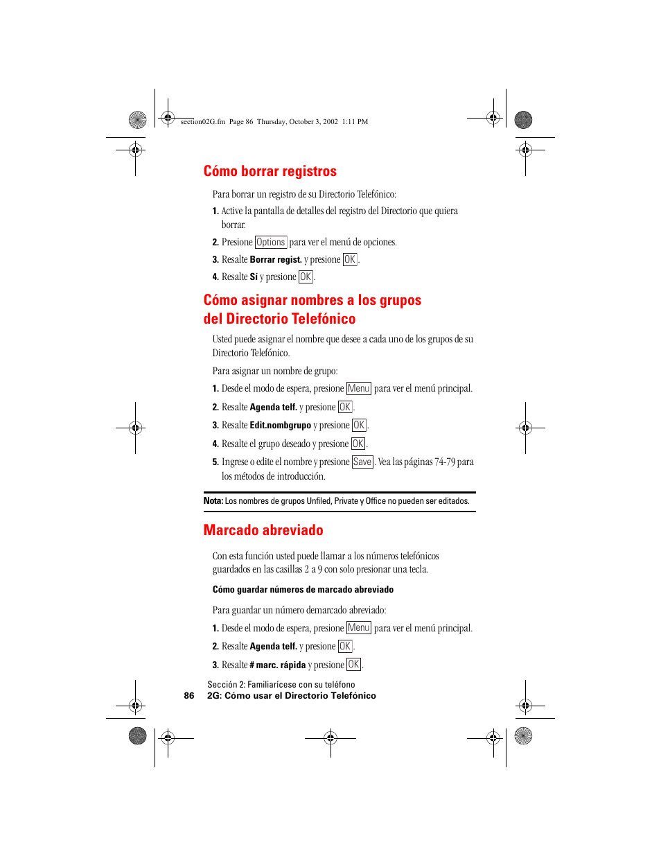 Cómo borrar registros, Marcado abreviado | Hitachi SINGLE-BAND PCS PHONE SH-P300 User Manual | Page 321 / 455
