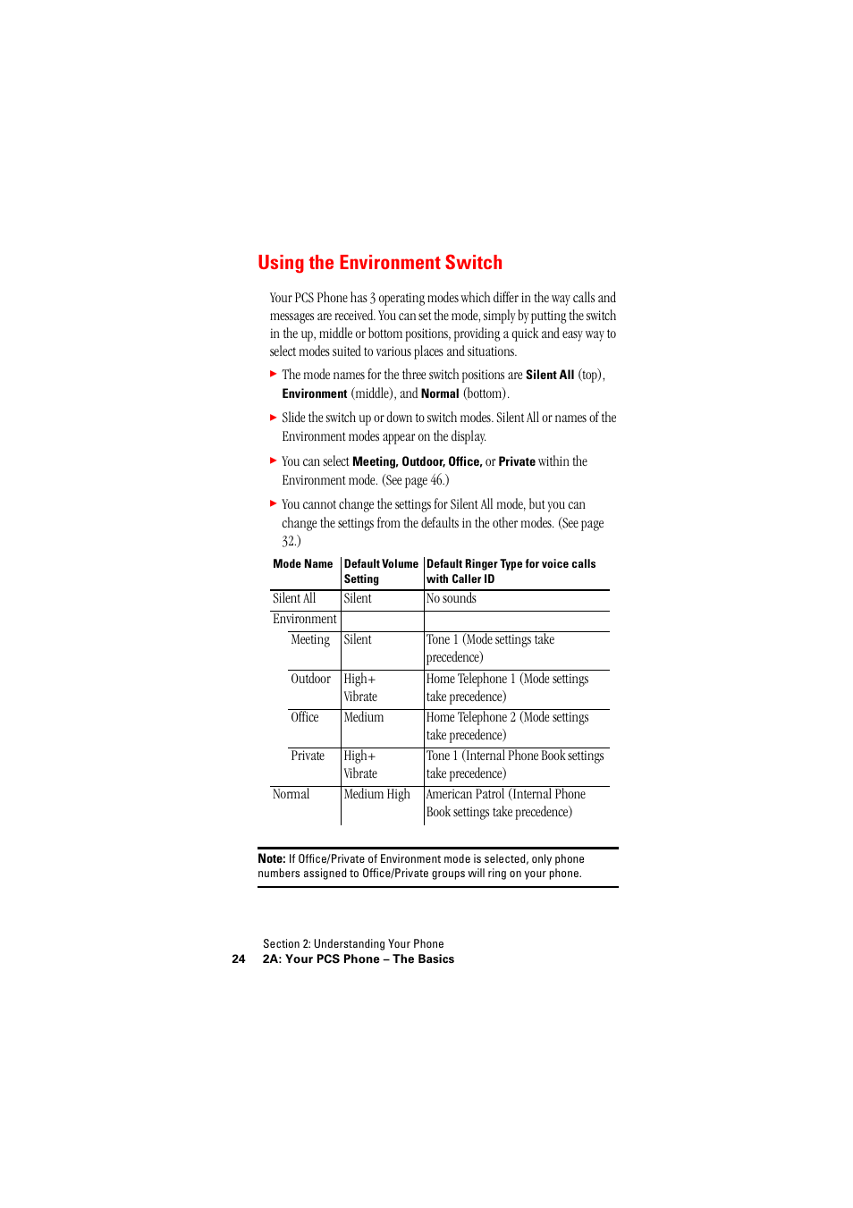 Using the environment switch | Hitachi SINGLE-BAND PCS PHONE SH-P300 User Manual | Page 33 / 455