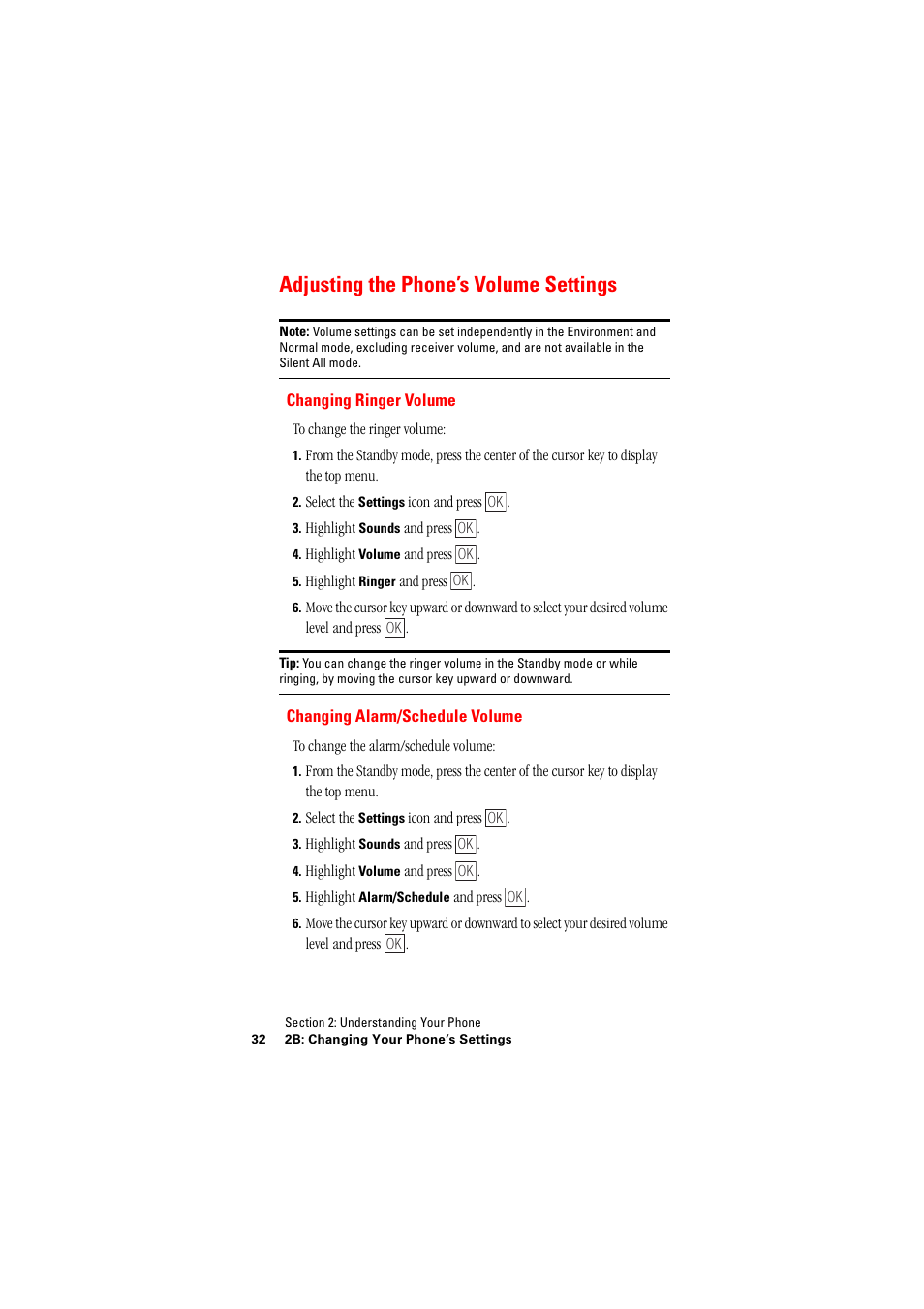 Adjusting the phone’s volume settings | Hitachi SINGLE-BAND PCS PHONE SH-P300 User Manual | Page 41 / 455