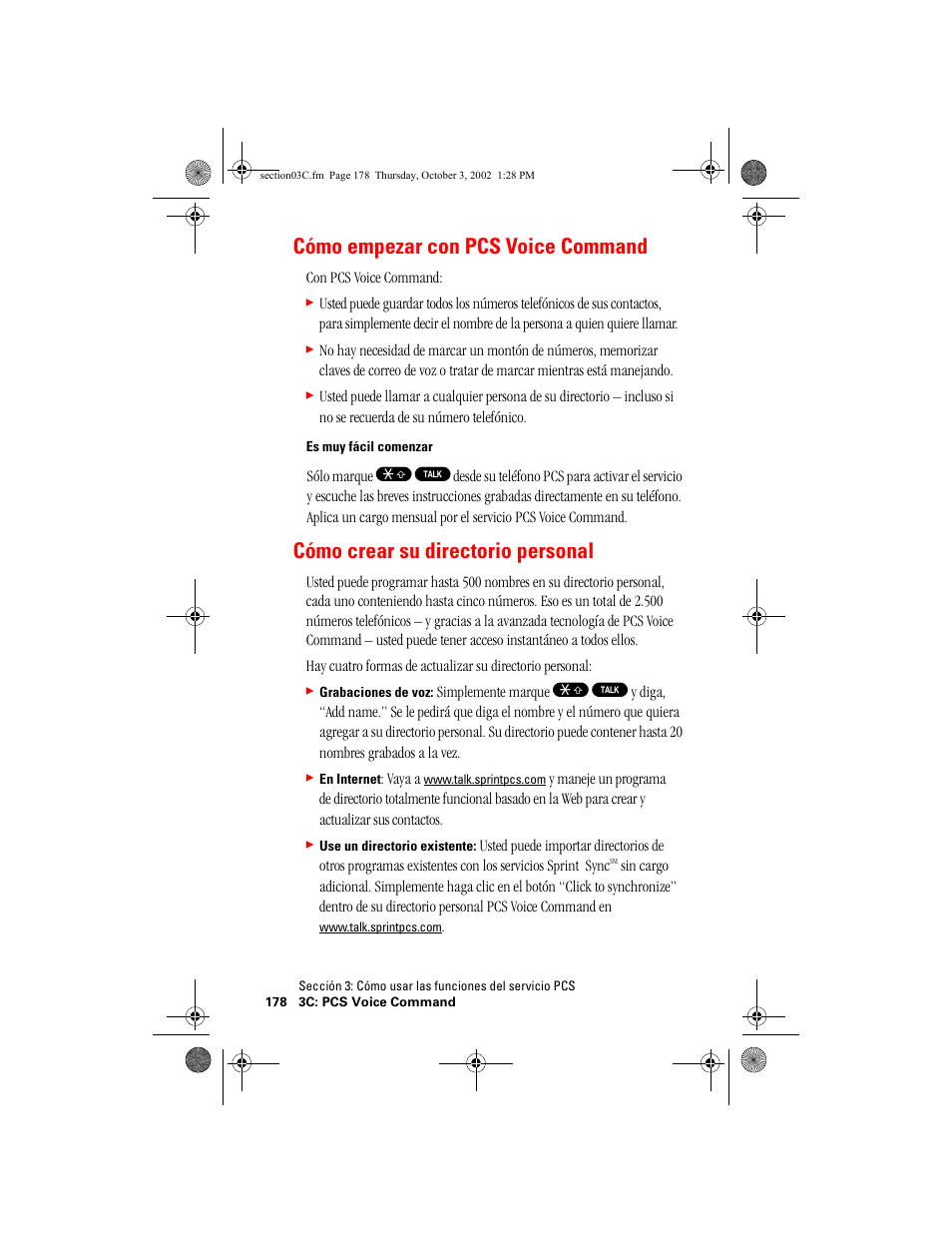 Cómo empezar con pcs voice command, Cómo crear su directorio personal | Hitachi SINGLE-BAND PCS PHONE SH-P300 User Manual | Page 413 / 455