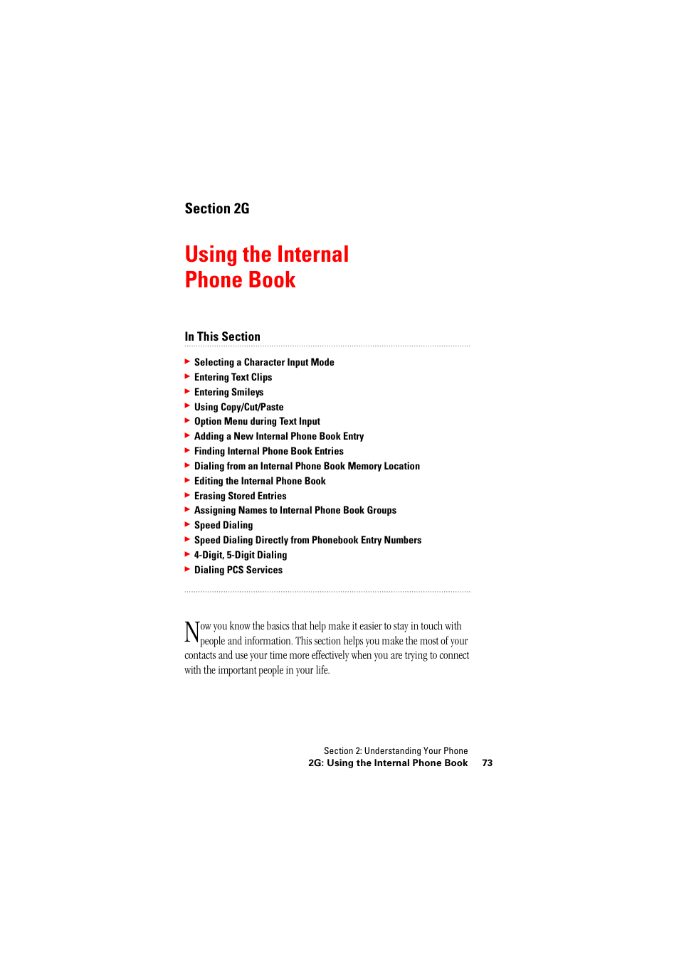 Using the internal phone book, 2g. using the internal phone book | Hitachi SINGLE-BAND PCS PHONE SH-P300 User Manual | Page 82 / 455