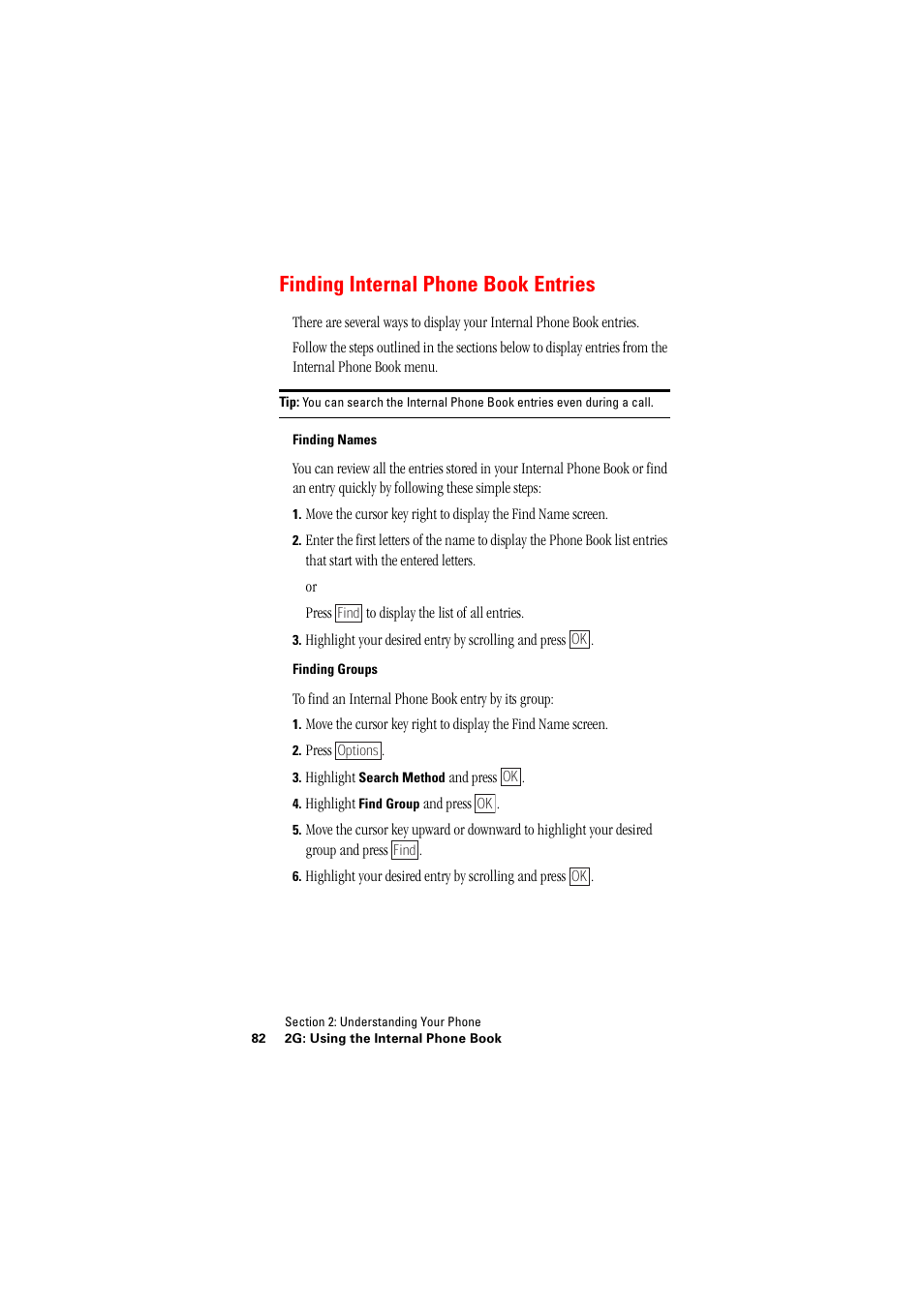 Finding internal phone book entries | Hitachi SINGLE-BAND PCS PHONE SH-P300 User Manual | Page 91 / 455