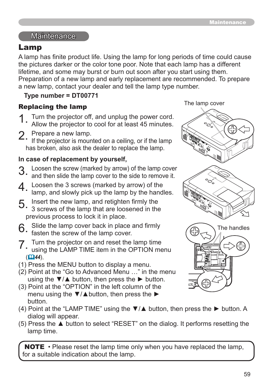 Hitachi CP-X608 User Manual | Page 59 / 72